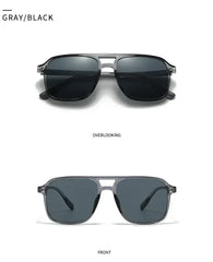 SO&EI Fashion Double Bridges Square Rivets Women Sunglasses Retro Men Gradient Shades UV400 Sun Glasses