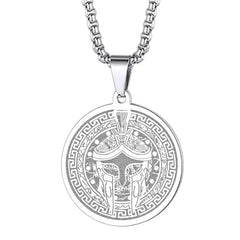 Mens Ancient Greek God Spartan Warrior Pendant Gladiator Necklace Women Mythology Spartan Helmet Charm Neck Chain Amulet Jewelry