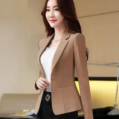 Korean Women's Fit and Tailored Blazer Jacket for Spring and Autumn Office Lady OL Casual Business Suit for Women Trendy Style