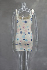 Colorful Rhombus Sequins Sexy Mini Dress Elegant Chic Straps Slit Bodycon Party Dresses Summer Holidays Evening Women Dress 2025