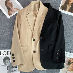 Women Jacket New in Korean Fashion Small Suit Top Brown Suit Coat Clothes Loose Straight Temperament Slim Blazer for Women Chic