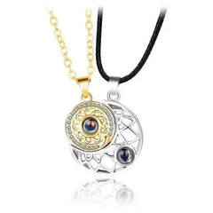Superior Sense Sun and Moon Lovers Magnetic Men's and Women's Necklace Niche Design Alloy Chain