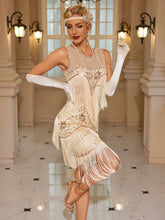 1pc Vintage 1920S Inspired Sleeveless Elegant Flapper Dress With Pringe Decor Lady Dress