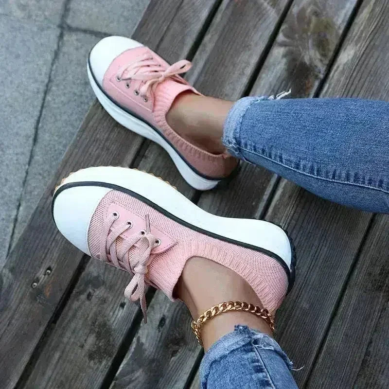 Summer Knitted Breathable Sneakers Women's Vulcanize Shoes - Femstylo