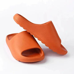 Platform Pillow Slides for Women - Orange Chunky Shower Slippers - Femstylo