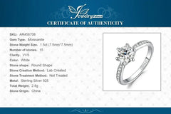 JewelryPalace Moissanite D Color 0.5ct 1ct 1.5ct 2ct 3ct Round S925 Sterling Silver Wedding Engagement Ring for Women