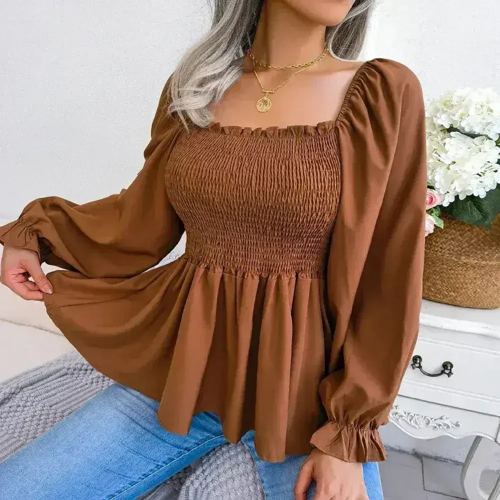Loose Fit Chiffon Blouse - Elegant Polyester Top | Femstylo - Femstylo