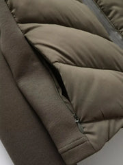 ETJ 2025 new traf women's elegant fashion patchwork long sleeve standing collar hooded cotton jacket sport coat 8073227