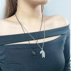 Father Mom Son Daughter Family Necklace Love Heart Puzzle Pendant Necklace Stainless Steel Jewelry for Women Mother's Day Gift