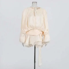 Women's A-Line Mini Dress with Long Sleeves & Empire Waist