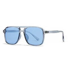 SO&EI Fashion Double Bridges Square Rivets Women Sunglasses Retro Men Gradient Shades UV400 Sun Glasses