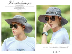 Hat Men's Outdoor Fishing Fisherman Hat Men's Large-brimmed Sun Hat Summer Sun Hat Youth Foldable Fishing Hat