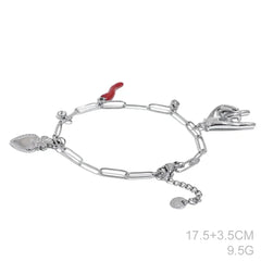 Classic Hot Selling Bull Horn Sacred Heart Detachable Pendant Necklace for Women's Horseshoe Rock Gesture Splicing Necklace