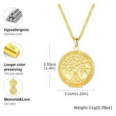 Vnox Stainless Steel Heart Locket Necklace Pendant with Photo Frame, Elegant Gold Plated Design Womens Gift