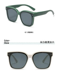 Fashion Square Polarized Sunglasses Cover Over Myopia Prescription Glasses Portable Men Women Vintage Fishing Driving Eyewear 