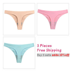 WarmSteps 3Pcs/Set Women's Sexy Thongs Seamless Yoga Panties for Woman S-XXXL Plus Size G Strings Thongs Femme Tangas Low Rise