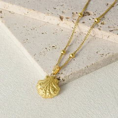 1Pc Temperament Fashion Summer Beach Blue Marine Life Sea Horse Shell Turtle Mini Fish Bead Necklace Classic Clavicle Chain