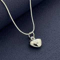 925 Sterling Silver Heart Pendant - Minimalist Fine Jewelry - Gift for Her