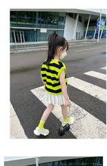 1pcs Spring Summer Girls Pleated Skirt Students Elastic A-line Skirt Kids College Style jk Skirts Childrens Fashion Short Skirts