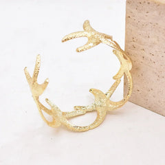 New Fashion Golden Alloy 2 Starfish Arm Bracelet for Women Summer Beach \Dance Party Cuff Bracelets Jewlery Accessories Gifts