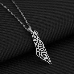 Palestine Map Necklace - Stainless Steel Pendant - Hypoallergenic & Dainty