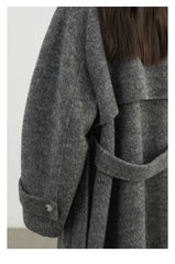 CHIC VEN Women Woolen Coats Loose Stand Collar Double-sided Overcoat Female Outerwear Office Ladies Clothing Autumn Winter 2024