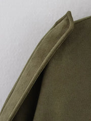 ETJ 2025 TRAF Spring new women's suede texture effect Loose version of fashion lapel shoulder bomber jacket