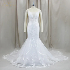 FL&AEVVE Customized Luvury Lace Wedding Dress Spaghetti Straps Beach Bridal Dresses Wedding Party Gown vestidos de novia