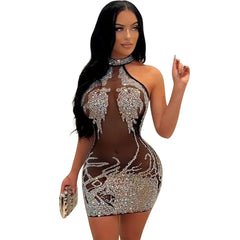 Sexy Summer Women Clothing Mesh Lace Embroidery Nightclub Ladies Dress One-piece Short Skirt Urban Style Elegant Commuting Style