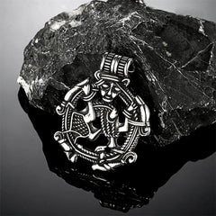 Vintage Vikings Loki Hollow Necklaces Men Stainless Steel Norse Mythology Trinity Pendant Amulet Scandinavian Jewelry Male Gifts