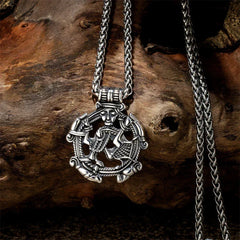 Vintage Vikings Loki Hollow Necklaces Men Stainless Steel Norse Mythology Trinity Pendant Amulet Scandinavian Jewelry Male Gifts