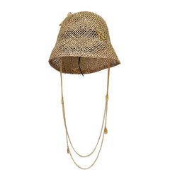 Straw summer hat French elegant ladies seaside travel sun hat Hepburn style wide brim hat 햇빛가리개 모자 모자