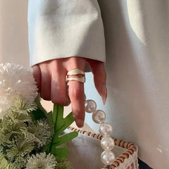 Vintage White Enamel Metal Irregular Shape Geometric Open Adjustable Ring for Women Girl Jewelry Birthday Gifts Anillo Hombre