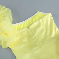 New fashion and sexy solid color wrapped chest dress, women's temperament decorative pleated ruffled edge party dress