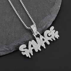 Ice Out Zircon Polite Gesture Middle Finger Necklace Men Women Punk Hip Hop Rap Rock Party Jewelry Gift