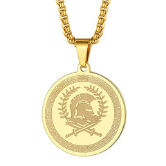 Mens Ancient Greek God Spartan Warrior Pendant Gladiator Necklace Women Mythology Spartan Helmet Charm Neck Chain Amulet Jewelry