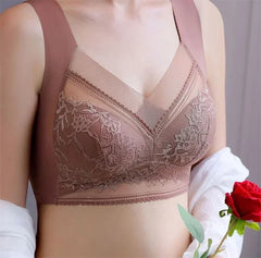 L-5XL Women Large Bra Push Up Ice Silk Seamless upper Bralette Lace Wireless Summer Bras Plus Size Top Lingerie Underwear 15019
