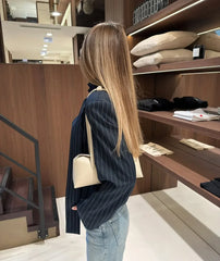 Tossy Elegant Female Striped Suit Coat For Women Scarf Lace-Up Patchwork V-Neck Long Sleeve Luxury Outwear Female Jackets Coat