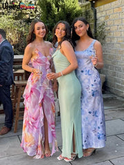 Weird Puss Flower Print Dress Woman Summer Strapless Splits Irregular Tassel Patchwork Backless Bandage Party Skinny Vestidos