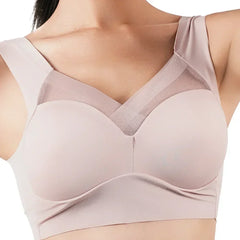 Women's Strappy Push Up Bra Seamless Padded Tops Casual Plus Size Soft Wireless Woman Bras XL-6XL Ice Silk Underwear
