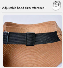 Spring and Summer Women's Outdoor Sunshade Straw Hat Fashion Empty Top Duck Tongue Hat Big Brim Cap G37