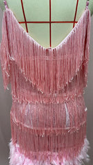 2024 Summer New Fashionable Framed Sequins Feather Patchwork Dress Colorful Amazon Direct Sales Women's Sleeveless Dress