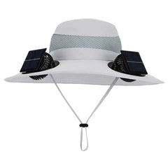 Outdoor Camping Fishing Hiking Sunscreen Fisherman Hat Solar Fan Cap Portable Solar Charging Cap With Fan For Unisex