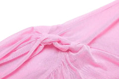 kliou Asymmetrical Slash Neck Women Mini Dress Solid Sexy Unique Mesh Pleated Ribbons Bodycon Mujer Concise Hipster Party Frock