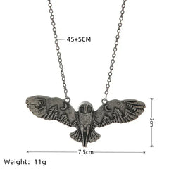 1pcs Vintage Necklace For Men And Women Creative Owl Pendant Wings Flying Holiday Jewelry