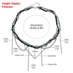 Fashion Heart Beaded Necklace for Women Boho Elegant Irregular Crystal Chain Y2K Choker Exquisite Party Gift Jewelry Accessories