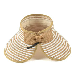 Women's Summer Hat Large Brim Foldable Breathable Empty Top Sun Hat Beach Accessories Outdoor Casual Sunshade Sunhat Visor New