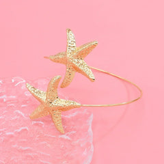 New Fashion Golden Alloy 2 Starfish Arm Bracelet for Women Summer Beach \Dance Party Cuff Bracelets Jewlery Accessories Gifts
