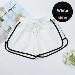 Women Striped Casual Shorts Korean Harajuku Loose All Match Sports Shorts Summer Fashion Simple Yoga Thin Mini Shorts Female