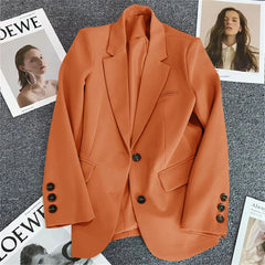 Women Jacket New in Korean Fashion Small Suit Top Brown Suit Coat Clothes Loose Straight Temperament Slim Blazer for Women Chic